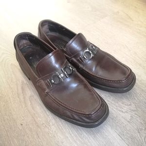 Salvatore Ferragamo dark brown moccasins